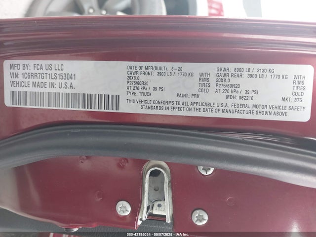 RAM 2020 2020 1C6RR7GT1LS153041 Image 9