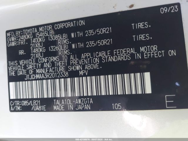 JTJCHMAA3R2012338 Lexus Rx 350 Premium Plus