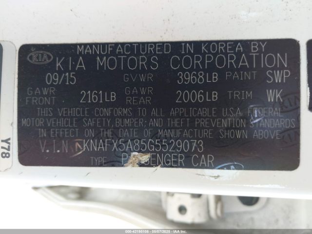 KNAFX5A85G5529073 KIA FORTE EX