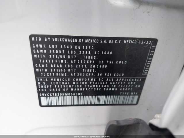 2022 VOLKSWAGEN TAOS 3VVCX7B20NM056509 Photo 8