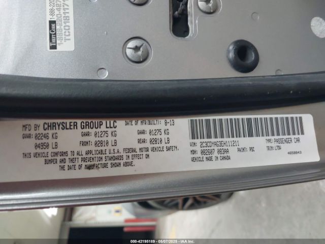 2C3CDYAG3EH111211 Dodge Challenger Sxt