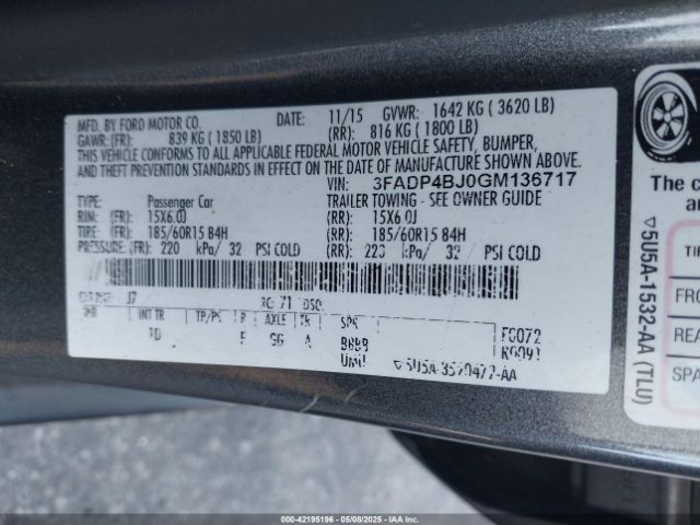 2016 FORD FIESTA 3FADP4BJ0GM136717 Photo 8