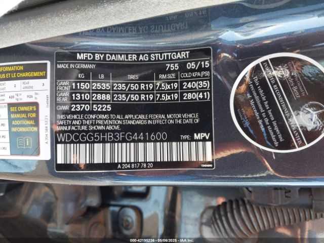 2015 MERCEDES-BENZ GLK 350 WDCGG5HB3FG441600 Photo 8