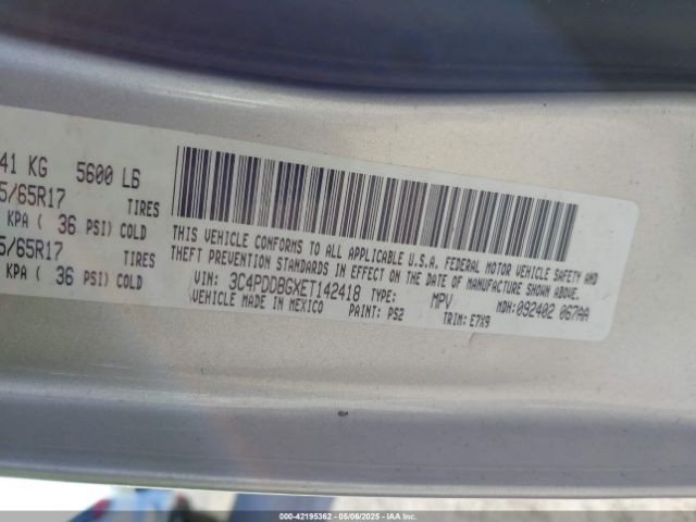 3C4PDDBGXET142418 Dodge Journey Sxt