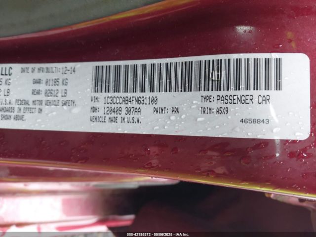 1C3CCCAB4FN631100 Chrysler 200 Limited