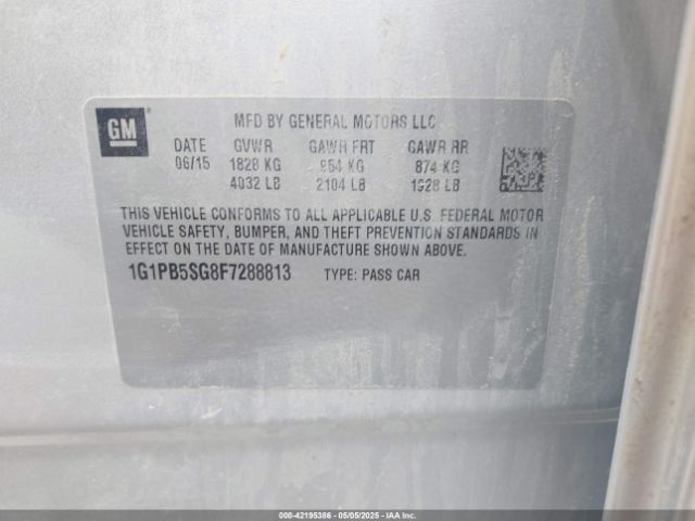 1G1PB5SG8F7288813 Chevrolet Cruze Ls Manual