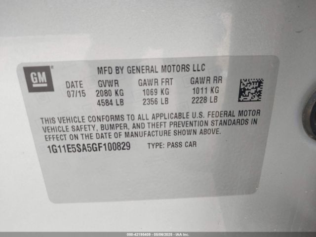 1G11E5SA5GF100829 Chevrolet Malibu Limited Ltz