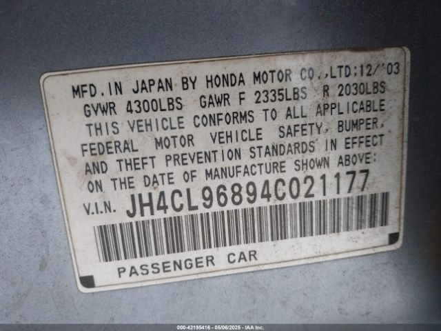 2004 ACURA TSX JH4CL96894C021177 Photo 8