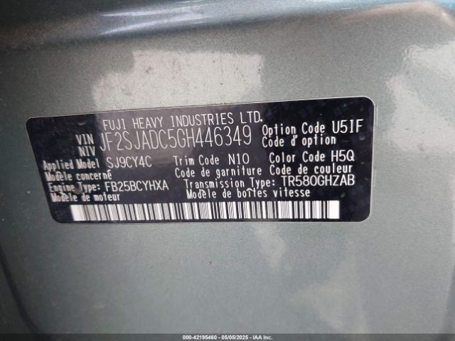 JF2SJADC5GH446349 Subaru Forester 2.5i Premium
