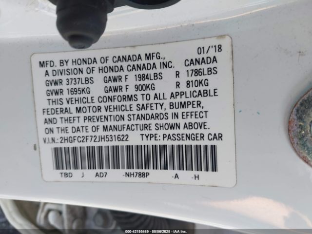 2HGFC2F72JH531622 Honda k20c2