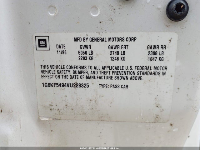 1997 CADILLAC DEVILLE 1G6KF5494VU228325 Photo 8