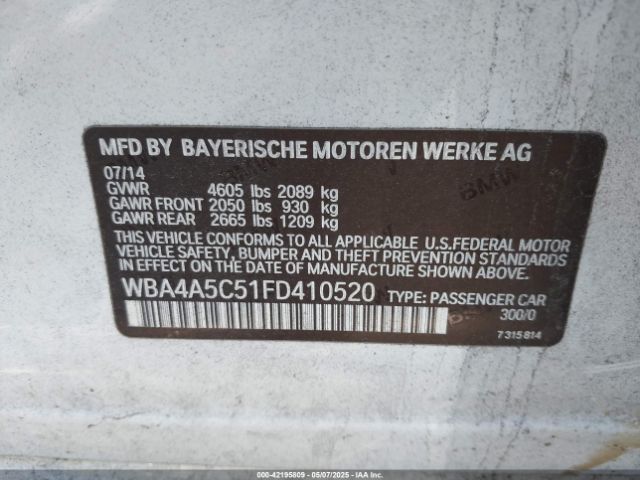 WBA4A5C51FD410520 BMW 428 Gran Coupe