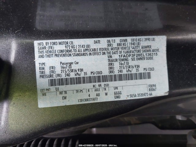 1FADP3F28EL136315 Ford FOCUS SE