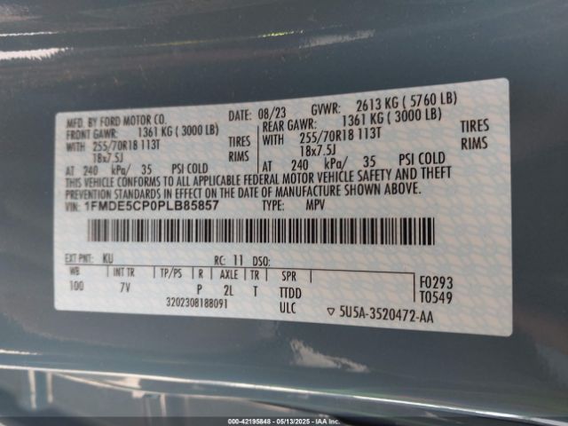 1FMDE5CP0PLB85857 Ford Bronco Outer Banks