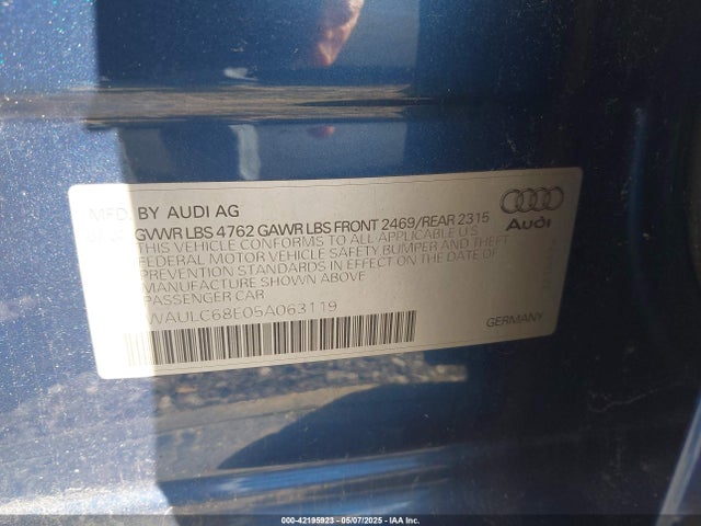 2005 AUDI A4 WAULC68E05A063119 Photo 8
