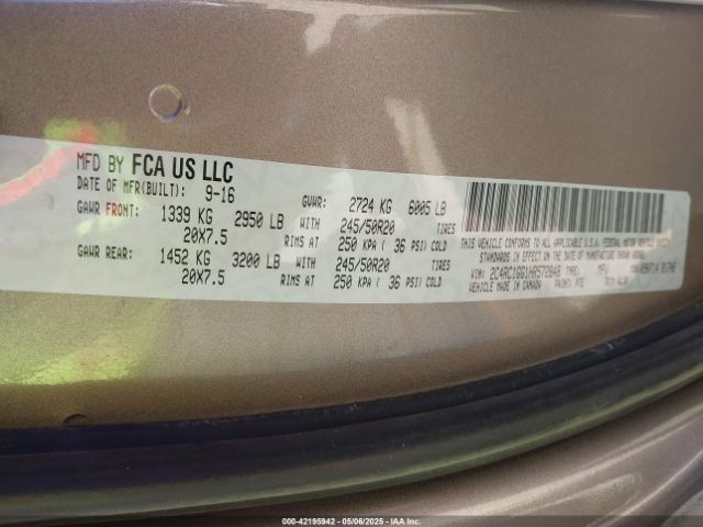 2C4RC1GG1HR572848 Chrysler Pacifica Limited