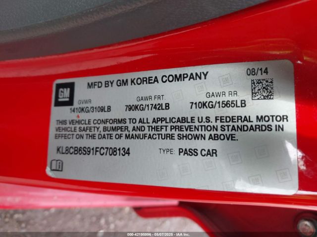 KL8CB6S91FC708134 Chevrolet Spark Ls Cvt