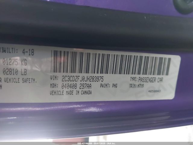 2018 DODGE CHALLENGER 2C3CDZFJ0JH283975 Photo 8