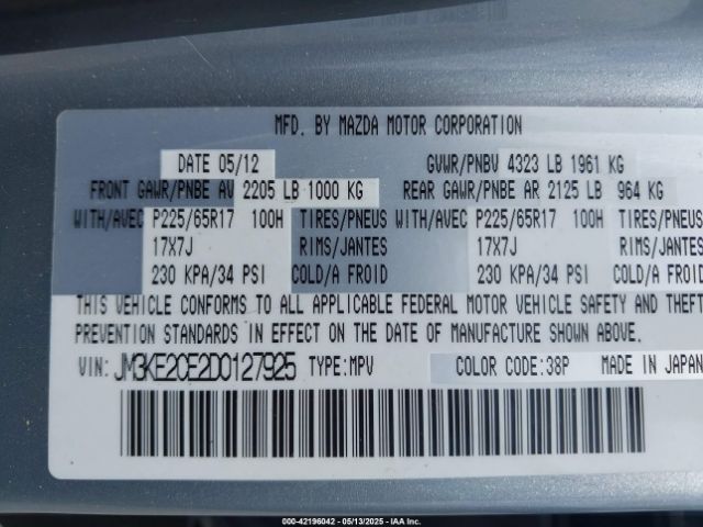 2013 MAZDA CX-5 JM3KE2CE2D0127925 Photo 8
