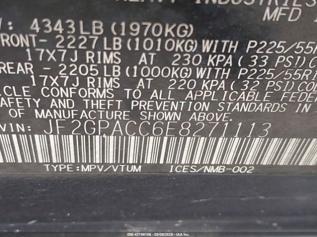 JF2GPACC6E8271113 Subaru Xv Crosstrek 2.0i Premium