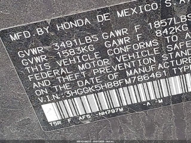 3HGGK5H88FM786461 Honda Fit Ex/ex-l