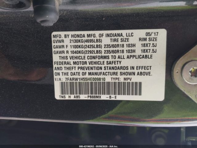 7FARW1H55HE009810 Honda CR-V EX