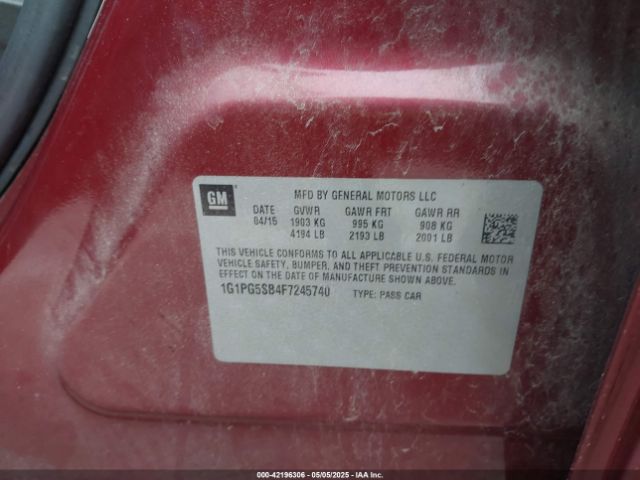 1G1PG5SB4F7245740 Chevrolet CRUZE LTZ