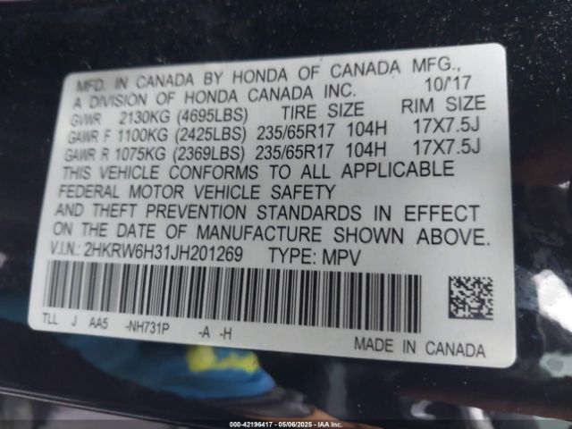 2HKRW6H31JH201269 Honda CR-V LX