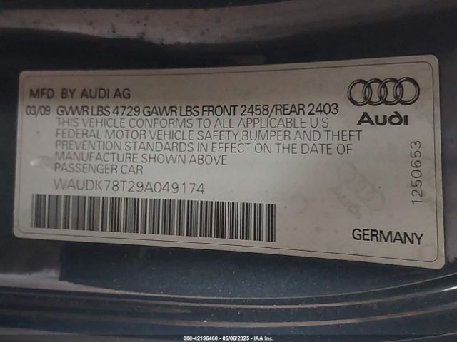 2009 AUDI A5 WAUDK78T29A049174 Photo 8