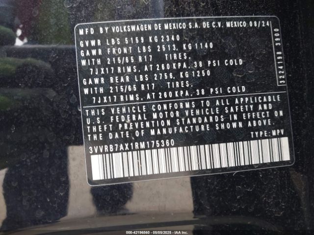 2024 VOLKSWAGEN TIGUAN 3VVRB7AX1RM175360 Photo 8