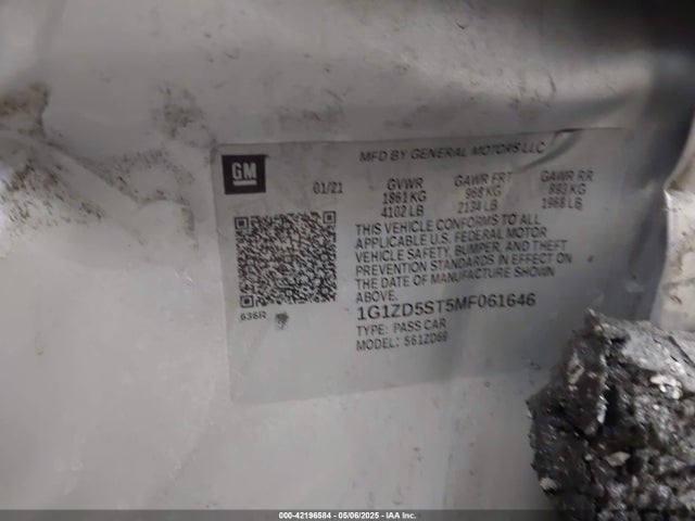 1G1ZD5ST5MF061646 Chevrolet lfv - direct injection, variable valve timing, gen 1 gmna
