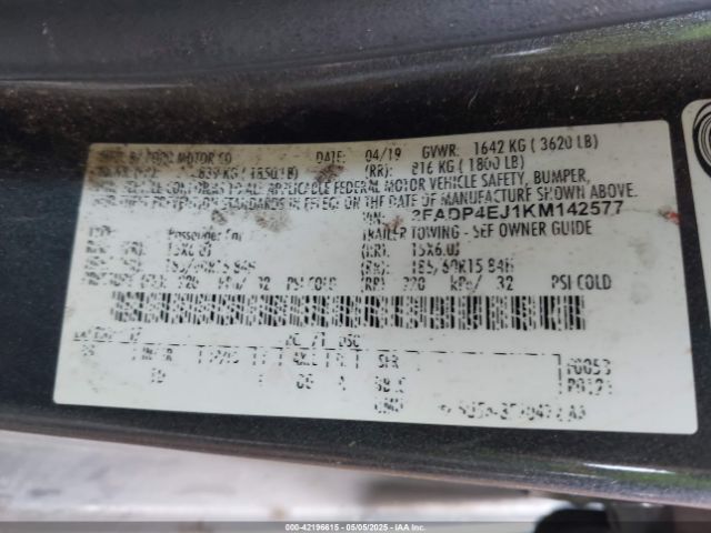 3FADP4EJ1KM142577 Ford FIESTA SE
