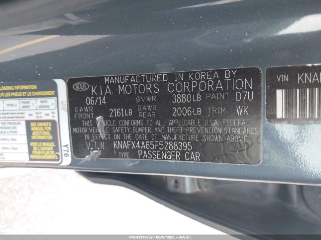 KNAFX4A65F5288395 KIA FORTE LX