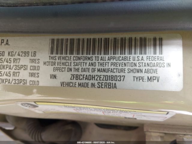 ZFBCFADH2EZ018037 Fiat 500L TREKKING