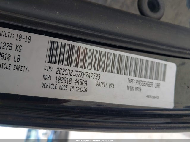 2C3CDZJG7KH747793 Dodge 2019
