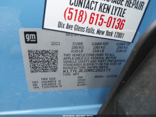 2024 CHEVROLET TRAX KL77LJE20RC202173 Photo 8