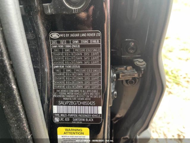 2013 LAND ROVER RANGE ROVER EVOQUE SALVP2BG7DH850425 Photo 8