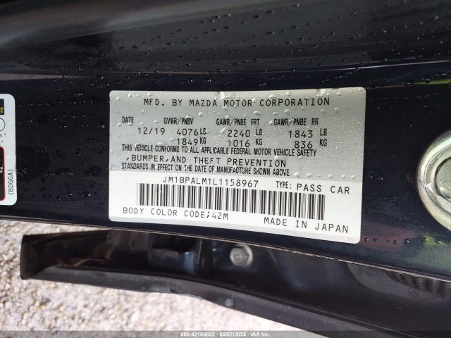 JM1BPALM1L1158967 Mazda MAZDA3