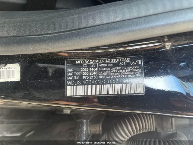 WDDSJ4GBXKN701662 Mercedes-Benz CLA 250 4MATIC