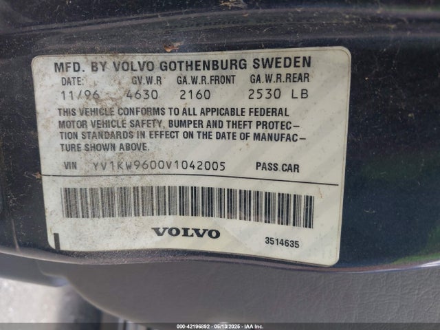 1997 VOLVO 960 YV1KW9600V1042005 Photo 8