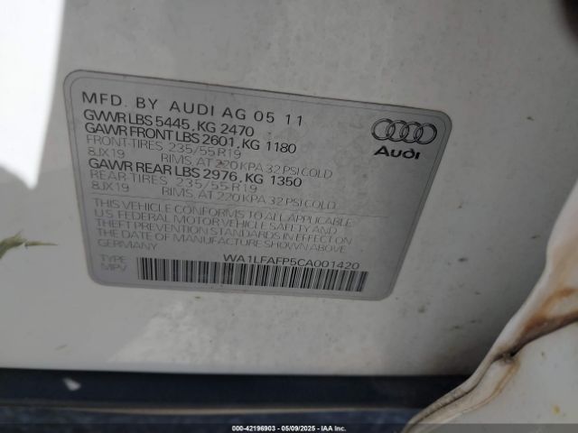 2012 AUDI Q5 WA1LFAFP5CA001420 Photo 8