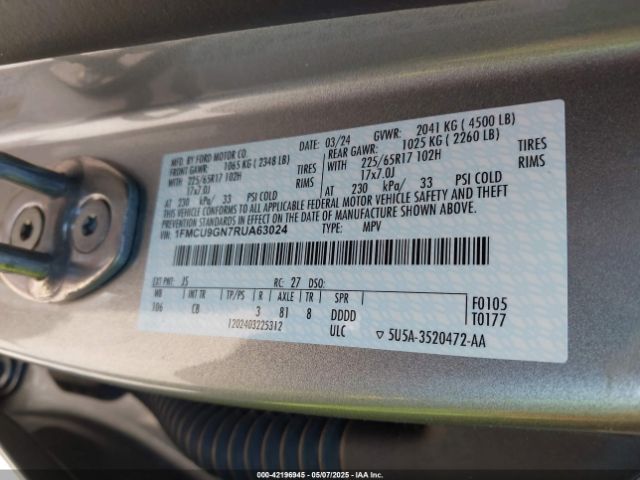 2024 FORD ESCAPE 1FMCU9GN7RUA63024 Photo 8