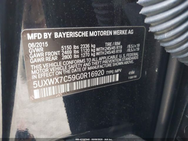 5UXWX7C59G0R16920 BMW X3 Xdrive35i