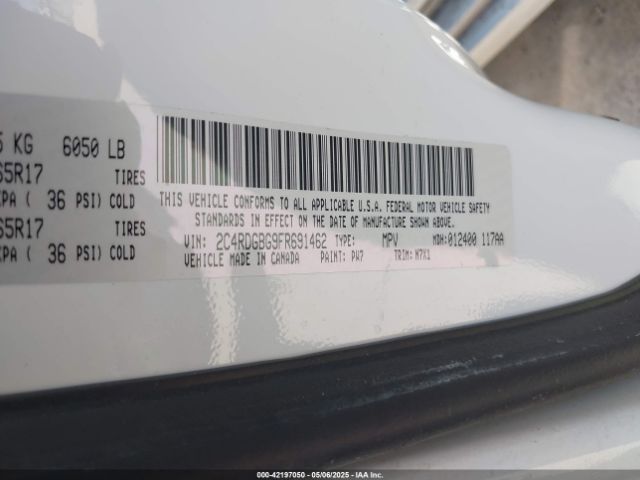 2C4RDGBG9FR691462 Dodge Grand Caravan Se Plus