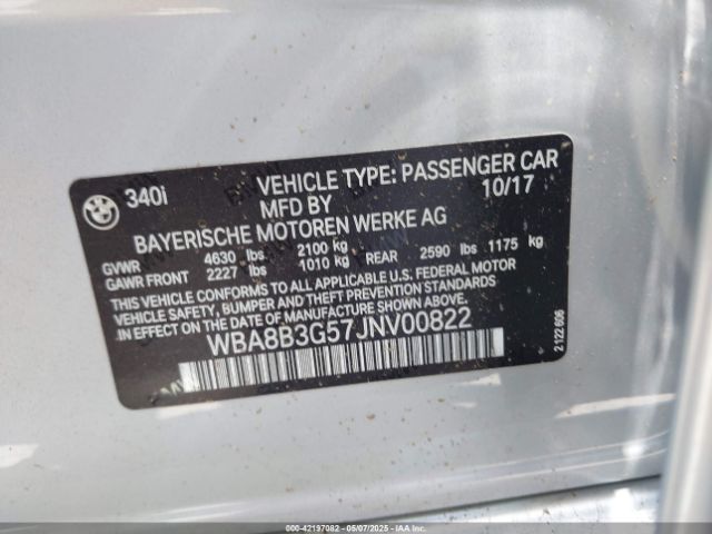 WBA8B3G57JNV00822 BMW 340i