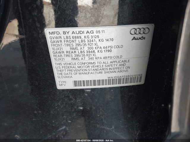 2011 AUDI Q7 WA1DGAFE8BD010268 Photo 8