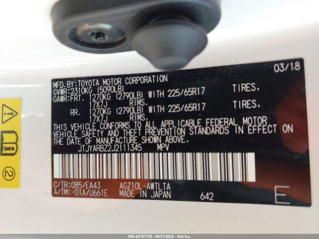2018 LEXUS NX 300 JTJYARBZ2J2111345 Photo 8