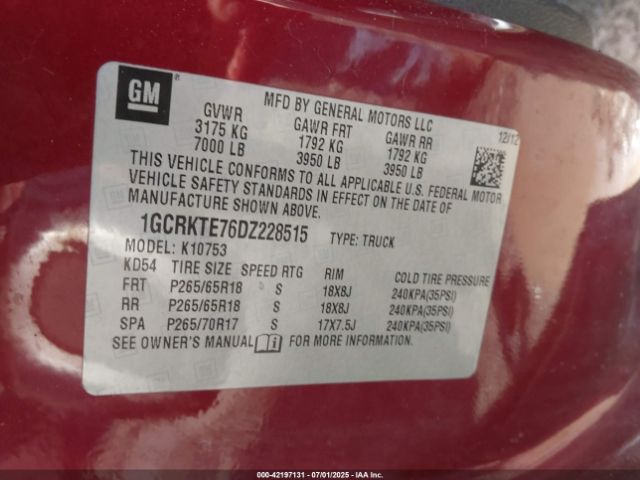 2013 CHEVROLET SILVERADO 1500 1GCRKTE76DZ228515 Photo 8