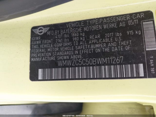 2011 MINI COOPER S COUNTRYMAN WMWZC5C50BWM11267 Photo 8