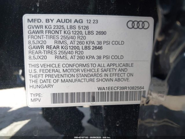 2024 AUDI Q3 WA1EECF39R1082564 Photo 8